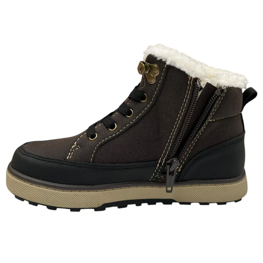 Eddie Bauer Youth‎ Boys Faux-Shearling Lined Ankle Boots Size 1 Brown-Tan-Black
